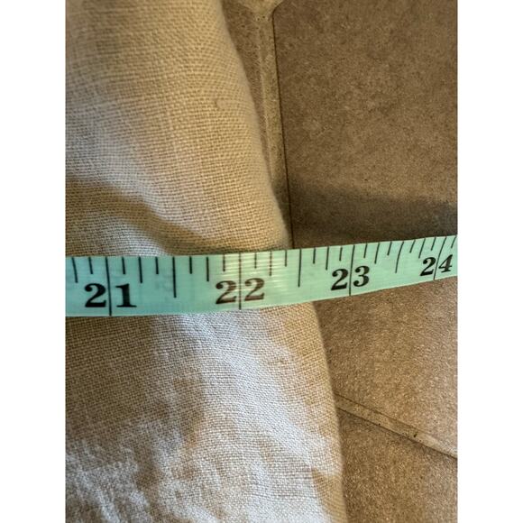 Jillian Jones Linen Pants 16W Wide Leg Unfinished Hem 24" Inseam Beige - Picture 6 of 7